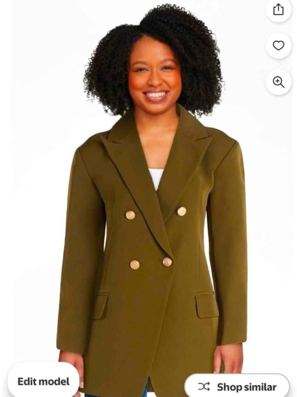 Scoop Women's Slim Fit Double Breasted Blazer, Size small